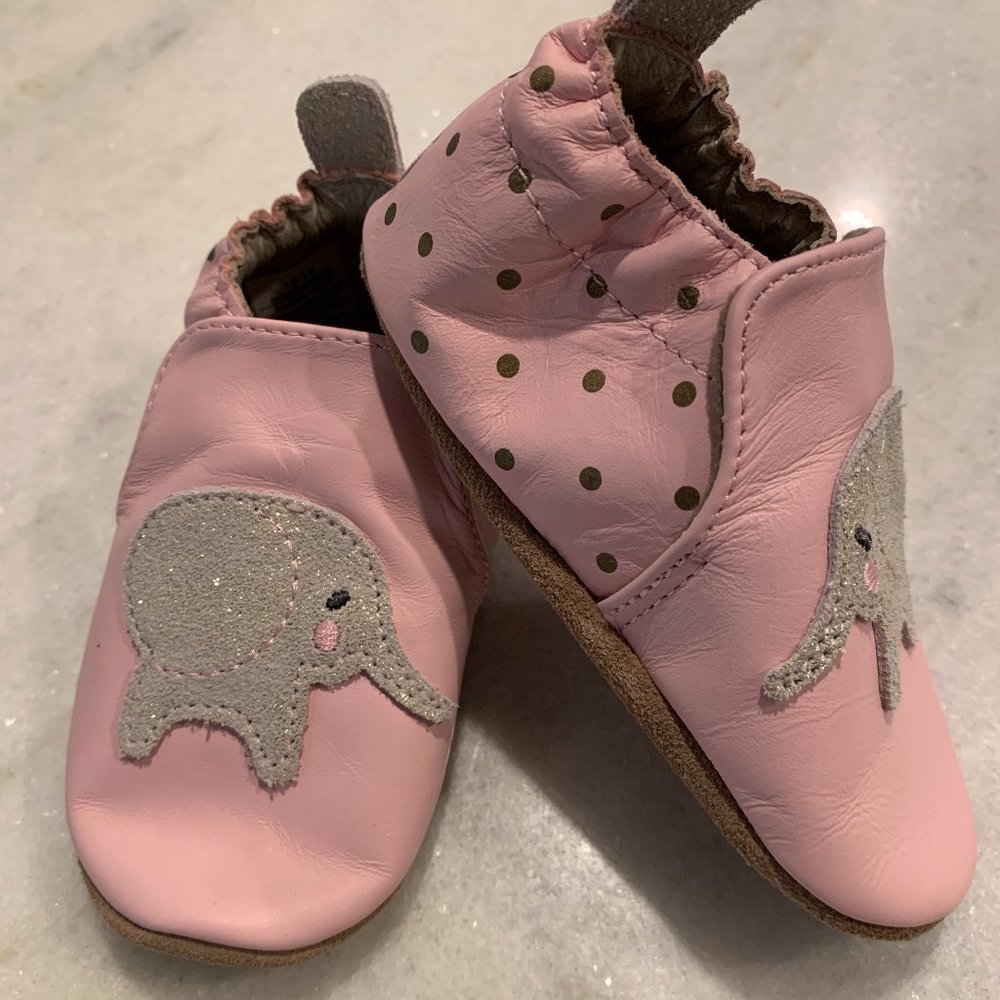 Robeez - Pink Elephant Soft Soles - 12-18 months